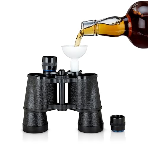 True Binocular Flask, Sneaky Flask, Hidden Alcohol Barware Accessory, Anything but a Cup, 16 oz capacity, Black