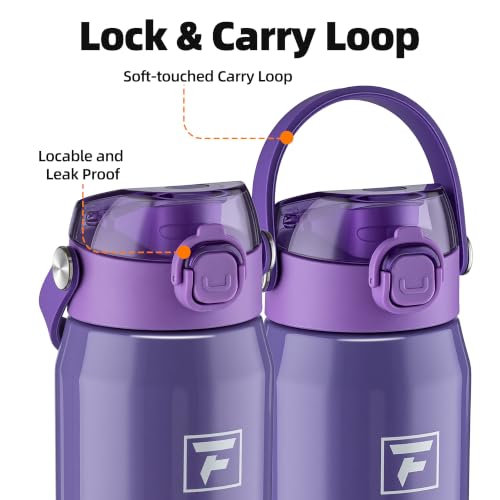 Fanhaw 24oz Stainless Steel Water Bottle with 2-in-1 Lid, Lilac - color: Lilac