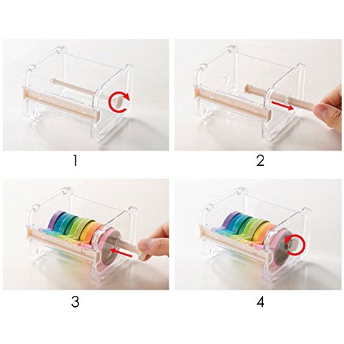 2pcs HomDSim Washi Tape Dispenser Cutter,Roll Tape Holder Organizer,Masking Tape Desktop Tape DIY Sticker Roll Tape Cutter Holder Storage,Washi Tape Box Yellow - color: Yellow