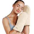 REVIX Microwavable Heating Mittens for Cold Hands, Hand Warmer, Beige - color: Beige