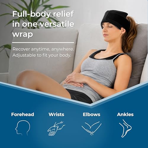 Cryopak Cold and Hot Therapy Wrap, Black, Latex-Free, Non-Toxic, for Back, Abdomen, Hip, Sports Injury Prevention, Recovery (Small). kit Includes Flexible Gel Compress, Sleeve and Strap. - size: Small