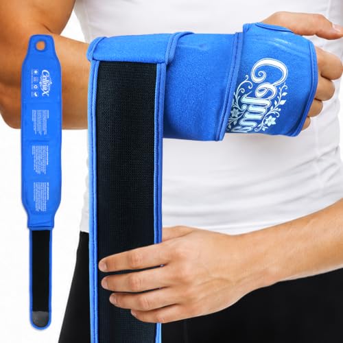 Wrist Ice Pack Wrap for Carpal Tunnel Relief, Gel Ice Packs for Injuries - color: Blue