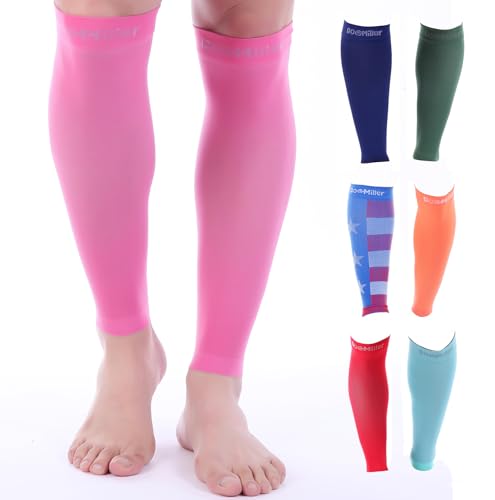 Doc Miller Compression Calf Sleeve for Men & Women, 20-30mmHg - color: Pink, size: Medium REGULAR