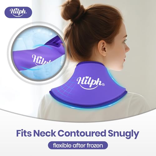 Hilph Neck Ice Pack Wrap Gel, Soft Gel Ice Pack for Cervical Neck Pain - color: B-purple, size: Classic Standard