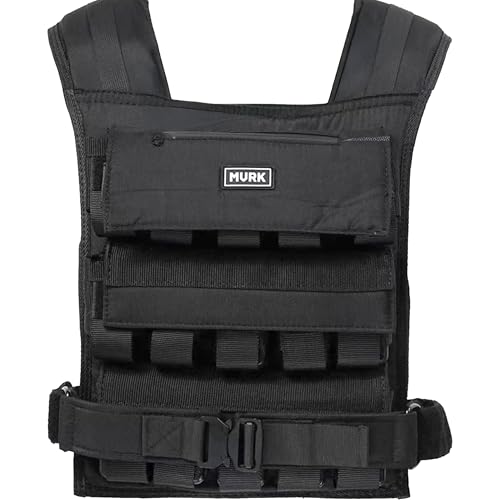 MVRK Weighted Vest Men 15lbs/25lbs/35lbs/45lbs/65lbs/100lbs – No-Bounce Adjusable Heavy Duty Rucking & Strength Training Vest with Removable Iron Weights for Calisthenics, HIIT, Hydrox - size: 65lbs