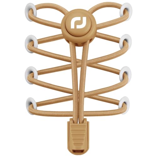 RJ-Sport Tieless Elastic Shoe Laces for Adults and Kids - color: Number 021 - Light Brown