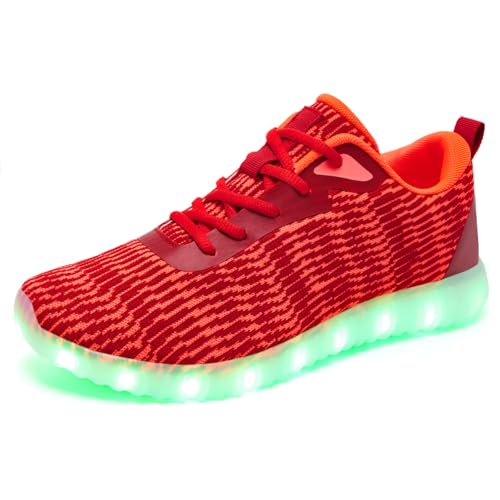 Light Up Shoes for Women Men, LED Sneakers USB Charging Unisex Adult Glow Party Cool Dancing Shoes - color: Red, size: 5 Women/4 Men