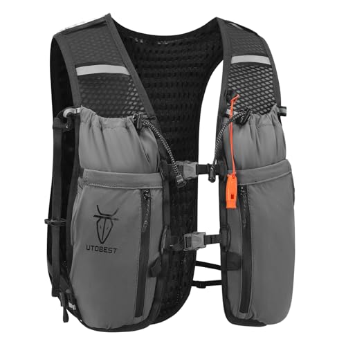UTOBEST Running Vest Lightweight Hydration Pack 10L UTR110 - color: Gray (Vest Only), size: SM (Chest Size:30-35inch)
