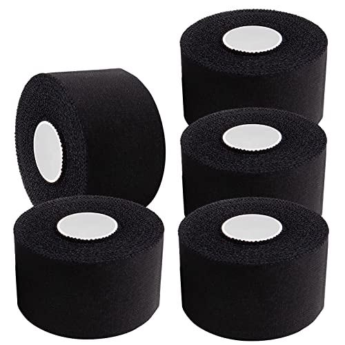 ADMITRY Athletic Tape,5 Pack Black Sports Tape - color: Athletic Tape Black(cotton)-5 Rolls