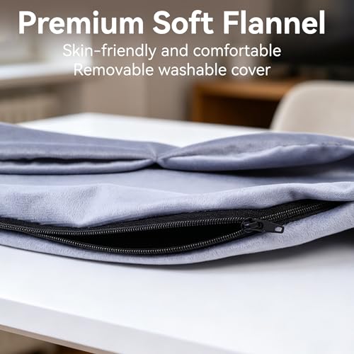Microwave Heating Pad for Back Pain Relief, Flaxseed Microwavable Heating Pad with Removable Washable Flannel Cover, Moist Heating Pad for Period Cramps & Muscle Relaxation,10''x18'' - color: Gray