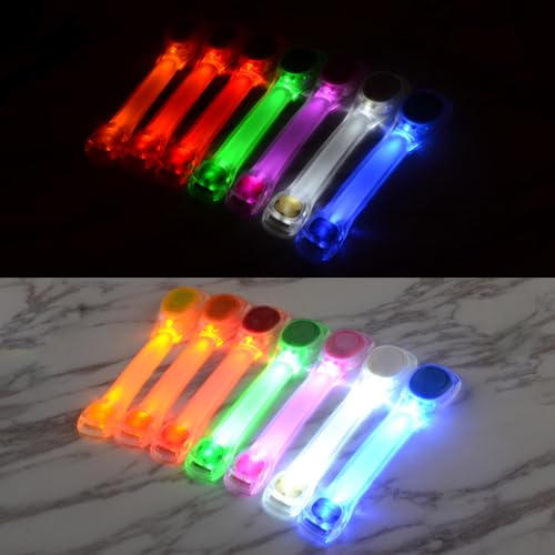 Premium LED Light Up Armband, Reflective Adjustable Wearable Silicone Running Belt Strap/Waterproof Glow in The Dark for Running Jogging Walking Cycling Concert Camping Outdoor Sports - color: Blue - 2 Packs
