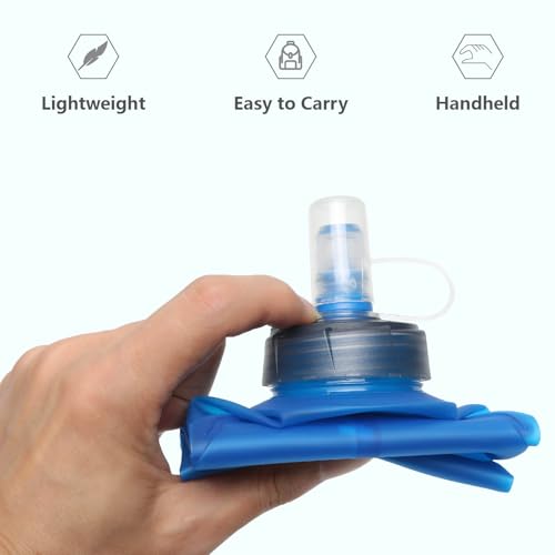 JEELAD Soft Folding Water Bottles, TPU Running Hydration Flask Ideal for Hiking Cycling Climbing