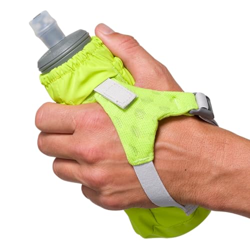 Nathan - Pinnacle 14oz Soft Flask Finish Lime/Reflective Silver OSFM - color: Lime Green, style: 14oz