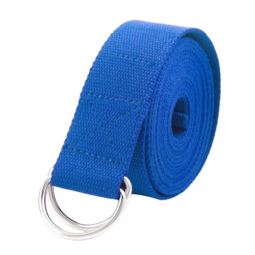 Stretching Strap Yoga Strap with Loops Stretch Straps for Physical Therapy Non Elastic Exercise Strap for Pilates Dance and Gymnastics - color: Blue