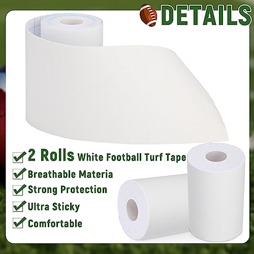 Jenaai 2 Roll Football Turf Tape 33ft Sport Turf Tape, White - color: White