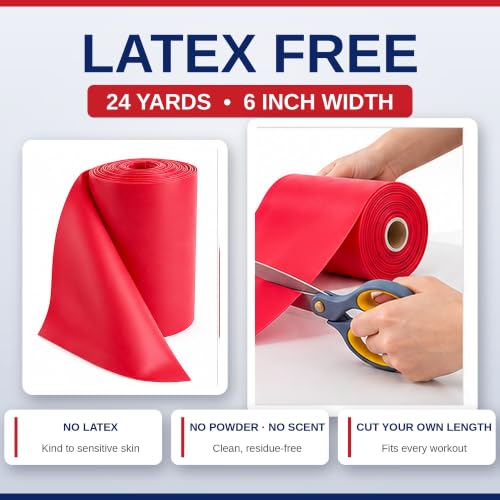 Resistance Band Bulk Rolls, 8/16/24 yd x 6 in - size: 24 Yards, style: Beginner Level 2