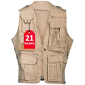 Humvee Utility Vest with 21 Pockets -Travel, Safari, Hunting, Camping, 100% Cotton, Tactical Jacket for Men & Women - color: Khaki, size: X-Large