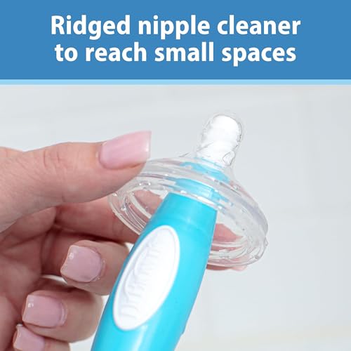 Dr. Brown's Soft Touch No Scratch Baby Bottle Cleaning Brush Nipple Cleaner with Stand and Storage Clip, BPA Free, Pink (Pack of 2) - style: 2 Pack, Pink