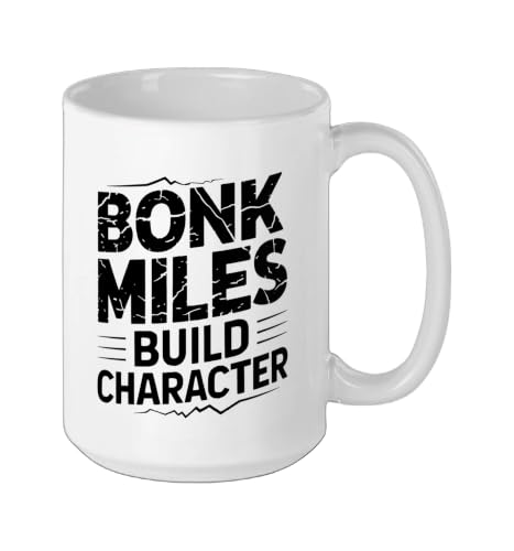 Mountain Trail Runner Who Packs Gels Still Bonks Mile Twelve Ceramic Mug, White, 15oz - color: White, size: 15 Ounces