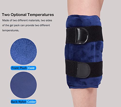 Koo-Care Knee Ice Pack for Injuries - Reusable Large Gel Ice Wrap Hot Cold Compress for Pain Relief, Swelling, Arthritis, Meniscus Tear, Sprains, ACL, Knee Replacement, Post-Surgery Recovery Therapy