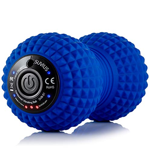 Vibrating Peanut Roller By Suvius - 4 Intensity Levels - Perfect for a Foot, Back, Neck, or Whole Body Massage - Like A Foam Roller But Better - Speeds Recovery After Workout