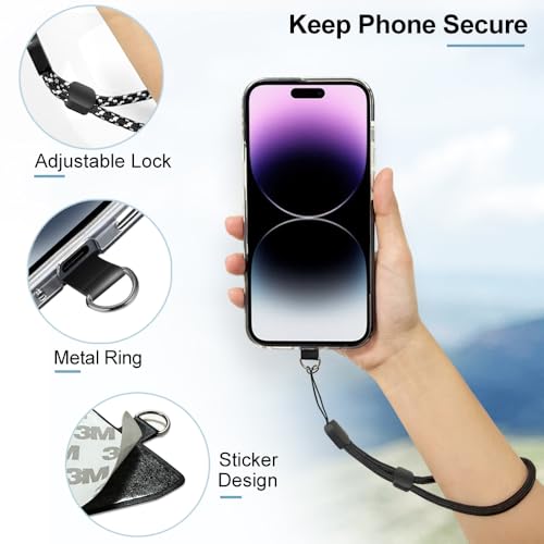 Limvory Cell Phone Lanyard, 5 Pack Adjustable Phone Wrist Strap - color: Mix Color