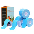 Kinesiology Tape Pro Athletic Sports Breathable Latex Free Tape for Ankle Knees Elastic Running Tennis Swimming Football Sports Activities Tapes(3 Rolls,60 Precut Strips,Blue)