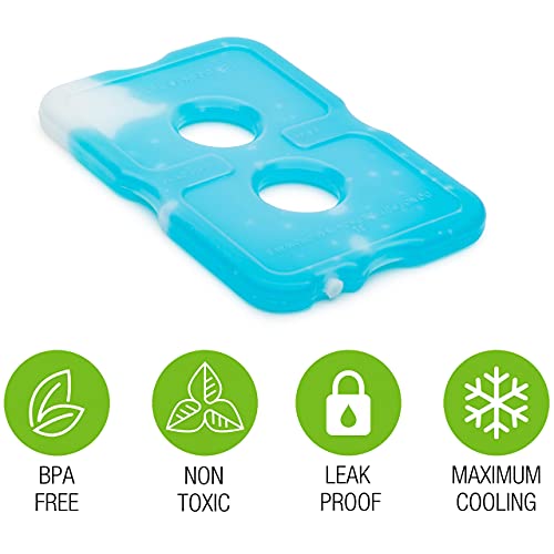 Ice Pack (Set of 5) Large Leak-Proof, Slim, Reusable, Freezer-Safe, Long-Lasting for Cooler Bags, Lunch Bags and Lunch Box. Keep Food and Drinks Cold for Hours.