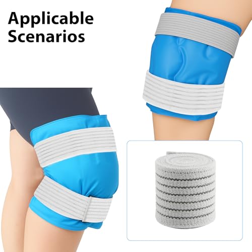 4Pack Elastic Ice Pack Straps,35.5" x 2" Reusable Fastening Bands - color: Gray