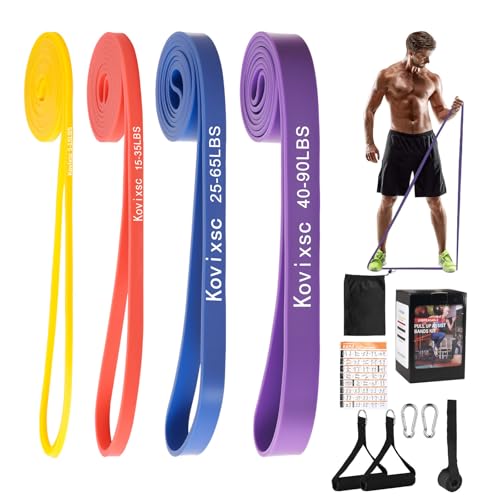 Resistance Exercise Bands Set Pull Up Assist Workout Fitness - size: 5-90lbs