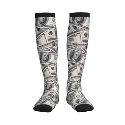 Compression Socks, Unisex 15-20 mmHg Knee High Support Socks - color: Dollar