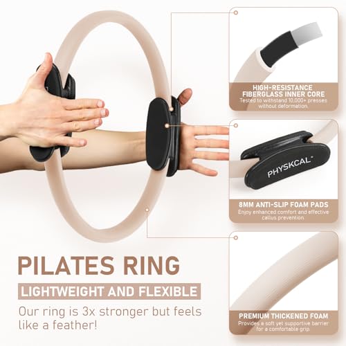 PhysKcal Pilates Kit, 15-Inch Pilates Ring with 1x Pilates Ball & 5X Bands - color: Nude