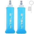 WRELS Soft Running Water Flask Soft Flasks Collapsible Soft Water Bottles Small BPA-Free for Sports Hiking Hydration Pack 5oz/8oz/17oz(SKY BLUE,8oz*2) - color: Sky Blue, style: 250ml/8oz-2 Pack