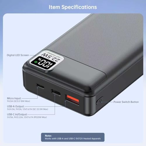 5V 2A 3A 20000mAh Battery Pack PD20W Fast Charging Power Bank - color: Black, size: 20000mAh