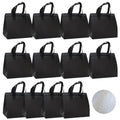 12Pcs Disposable Insulated Lunch Bags Thermal Cooler Bag Grocery Bags Black - color: Black, size: 10.24"(H) x 10.24"(L) x 6.7"(W)