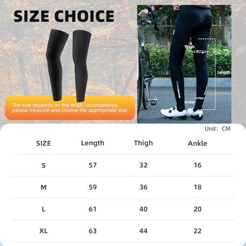 ROCKBROS Cycling Leg Warmers Leg Sleeves with Compression - size: Large