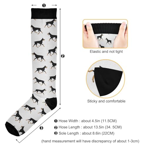 Compression Socks for Women & Men Knee High Socks - color: Doberman Dog