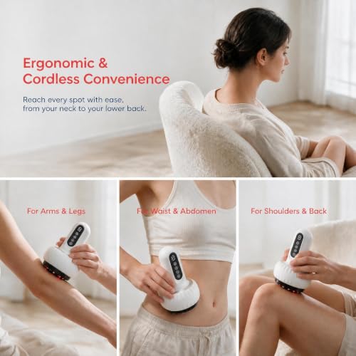 Lymphatic Drainage Massager with Suction & Heat Cupping Massager