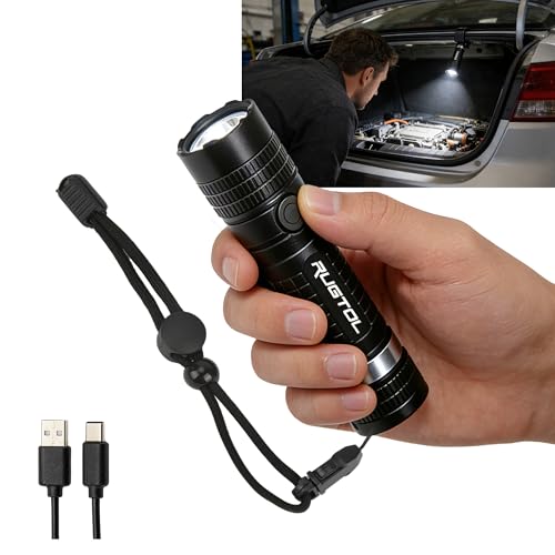Rugtol Headlamp, USB C Rechargeable Battery Powered Head Lamp LED Flashlight with Clip Magnetic Base, 1000 Lumens Zoomable Aluminum Headlamp IPX4 Waterproof for Hard Hat Working Running Hiking - size: 1000 lm - Zoomable
