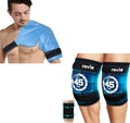 REVIX 2 Packs XXXL Knee Ice Pack Wrap Around Entire Knee and REVIX XL Shoulder Ice Pack for Rotator Cuff Reusable Gel Cold Wrap for Shoulders Injuries and Surgery