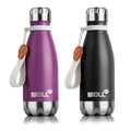 9 oz kids Water Bottle,Metal Leak Proof Stainless Steel Flask for School - color: Dark Purple-Black, size: 9 Ounces