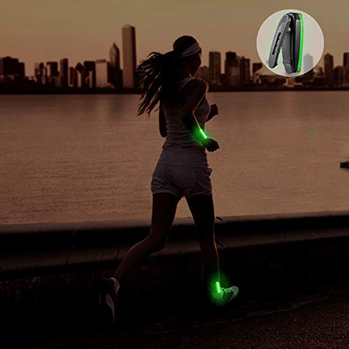 USB-C Rechargeable LED Safety Lights (2 Pack) - Clip on Strobe Running Lights for Runners, Joggers,Walkers,Kids,Dogs,Bike Tail Lights - High Visibility Accessories for Reflective Gear - color: Green