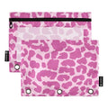 Leopard Pencil Pouches for 3 Ring Binder 2 Pack - color: Leopard