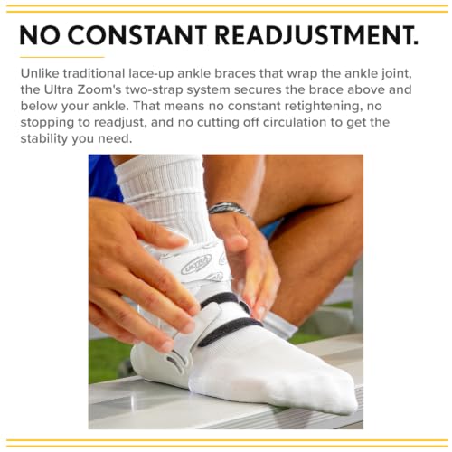 Ultra Zoom Hinged Sports Ankle Brace – Sprained Ankle Recovery & Prevention - color: Black, size: Large/X-Large