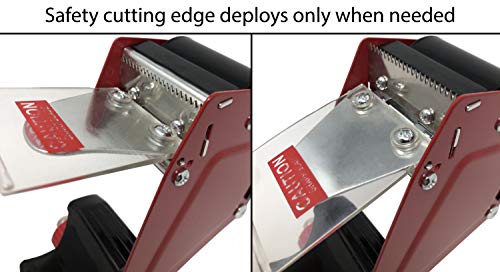Clipco Tape Gun Retractable Safety Blade Tape Included (3-Pack) (Red-Black)