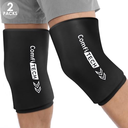 ComfiTECH Reusable Knee Ice Pack Wrap, Flexible Cold Gel Sleeve, M, 2 Pack - size: Medium