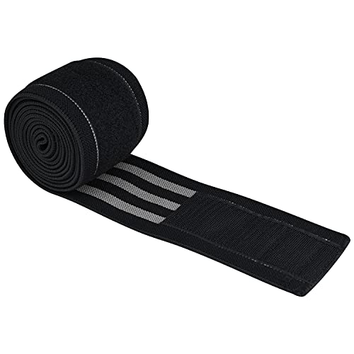 AQF Knee Wraps for Weightlifting Bandage - 78" IPL & USPA Approved (Pair) - color: Blk & Gry