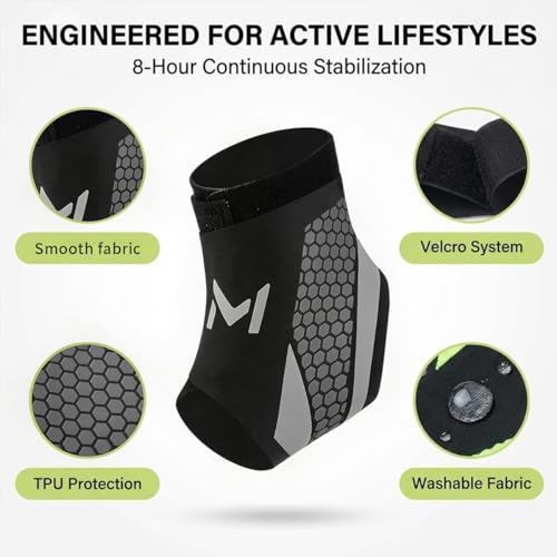 Ankle Brace 2 Pack for Men & Women, Adjustable Lace-Up Ankle Support with Straps, Breathable Compression Stabilizer for Sports, Running, Basketball & Daily Wear (Gray)