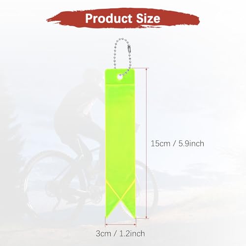Safety Reflector Pendants - Reflective Safety Keychain Gear with Chain Use for Backpack & Running & Cycling - color: Fluorescent Green