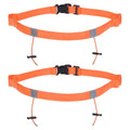 Generic Elastic Triathlon Running Belt, 2 Pack Adjustable Race Number Belt Race Belt Bib Holder with 6 Energy Gel Loops for Marathons Racing Cycling, Orange